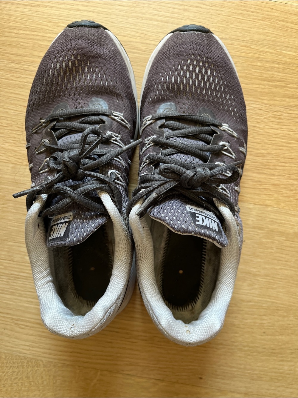Nike Gray and White Athletic Running Shoes